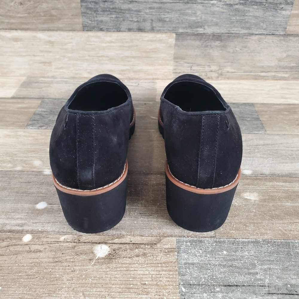 Vionic Willa Wedge Womens Loafer Sz 9 M Comfort Black Suede Leather Slip-On Shoe - Picture 3 of 12